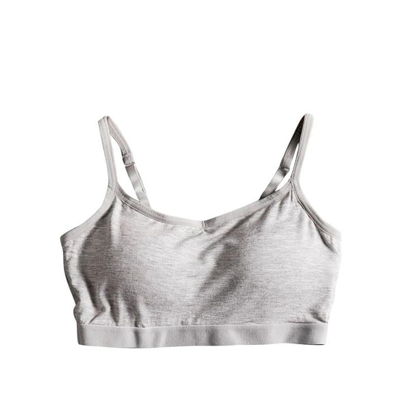 ATOYSOY Cotton Lined Sports Bra Everyday Bra Padded Yoga Activewear Teens Bralette Solid Color Underwear Workout Comfort Bra Push Up Breathable Wireless Tank Tops Gray S