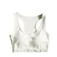 thumbnail image 1 of ATOYSOY Cotton Lined Sports Bra Everyday Bra Racerback Padded Yoga Activewear Workout Push Up Bralette Underwear Comfort Bra Breathable Teens Wireless Tank Tops White M, 1 of 1