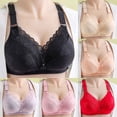 thumbnail image 1 of ATOYSOY Cotton Plus Size Everyday Bra Lace Splicing Breathable Push Up Underwear Wireless Workout Support Full Coverage Bra Girls Teens Smoothing Comfy Bra Beige, 1 of 5