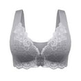 thumbnail image 1 of ATOYSOY Everyday Bra Breathable Push Up Underwear Floral Lace Smoothing Comfort Bra Front Closure Fitness Workout Seamless Clearance Gray, 1 of 5