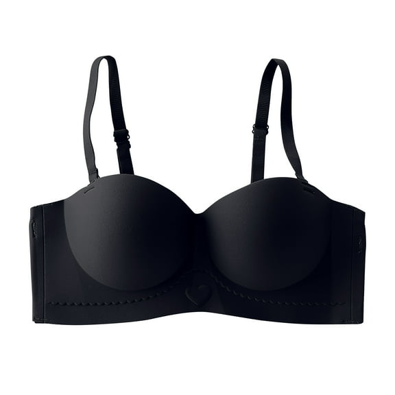 ATOYSOY Everyday Bra Daily Breathable Push Up Underwear Wireless Seamless Workout Girls Teens Smoothing Comfy Bra Black