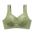 thumbnail image 1 of ATOYSOY Everyday Bra Daily Floral Lace Breathable Push Up Underwear Wireless Front Closure Button Workout Girls Teens Clearance Smoothing Comfy Bra Green, 1 of 8