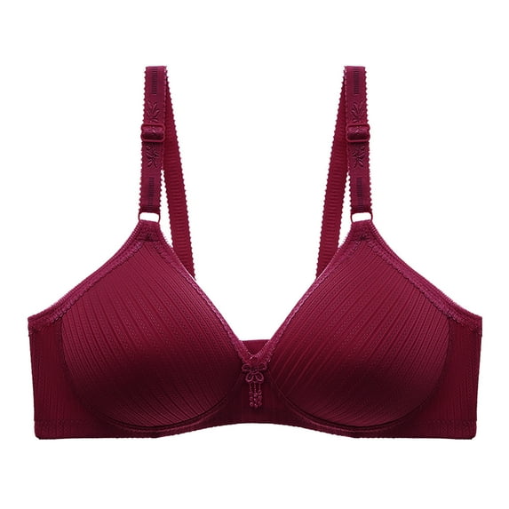 ATOYSOY Everyday Bra Daily Solid Color Breathable Push Up Underwear Wireless Workout Girls Teens Clearance Smoothing Comfy Bra Red
