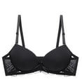 thumbnail image 1 of ATOYSOY Everyday Bra Lace Floral Embroidered Bralette Solid Color Underwear Teens Push Up Workout Comfort Bra Breathable Underwired Black M, 1 of 2