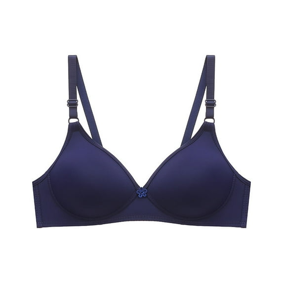 ATOYSOY Everyday Bra Wirefree Breathable Push Up Underwear Solid Color Smoothing Comfort Bra Fitness Workout Seamless Clearance Blue