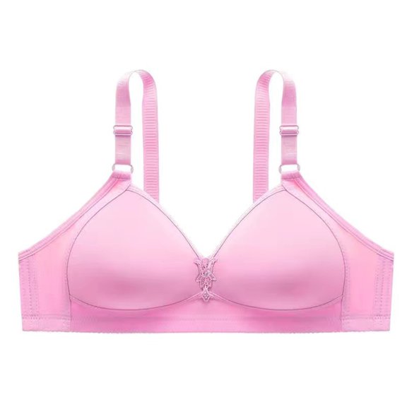 ATOYSOY Everyday Bra Wirefree Breathable Push Up Underwear Solid Color Smoothing Comfort Bra Fitness Workout Seamless Pink