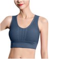 thumbnail image 1 of ATOYSOY Everyday Bra Wirefree Breathable Push Up Underwear Solid Color Smoothing Comfort Bra Sports Mesh Fitness Workout Seamless Navy, 1 of 7