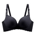 thumbnail image 1 of ATOYSOY Everyday Bra Wirefree Breathable Push Up Underwear Solid Color Smoothing Comfort Bra Triangle Bralette Bra Fitness Workout Seamless Black, 1 of 3