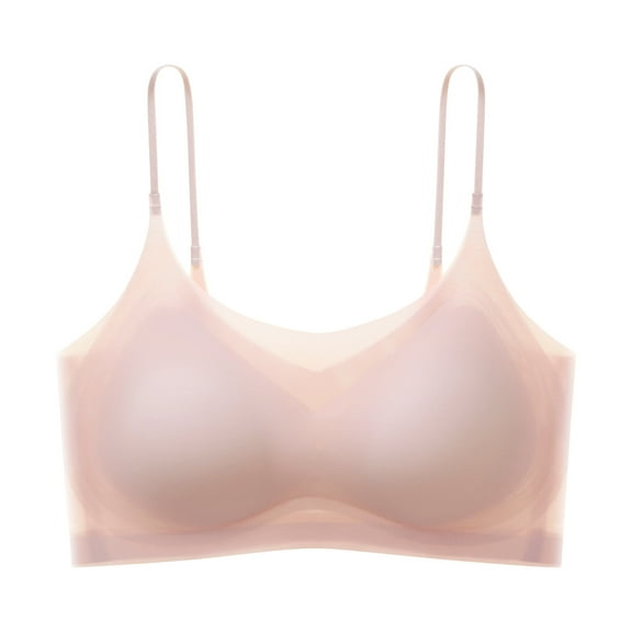 ATOYSOY Everyday Bra Wireless Breathable Push Up Underwear Workout Solid Color Girls Teens Seamless Crop Tops Camisoles Smoothing Comfort Bra Pink