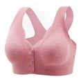 thumbnail image 1 of ATOYSOY Everyday Bra Wireless Front Closure Button Breathable Push Up Underwear Workout Solid Color Girls Teens Seamless Crop Tops Camisoles Smoothing Comfort Bra Pink, 1 of 6