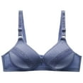 thumbnail image 1 of ATOYSOY Everyday Bra Wireless Lightly Breathable Push Up Underwear Solid Color Smoothing Comfort Bra Lace Fitness Workout Seamless Clearance Blue, 1 of 3