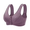 thumbnail image 1 of ATOYSOY Everyday Bra Wireless Nursing Front Closure Button Breathable Push Up Underwear Workout Thin Lightweight Girls Teens Floral Lace Smoothing Comfort Bra Purple, 1 of 7