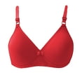 thumbnail image 1 of ATOYSOY Everyday Bra Wireless Nursing Seamless Breathable Push Up Underwear Workout Thin Lightweight Girls Teens Solid Color Smoothing Comfort Bra Clearance Red, 1 of 4