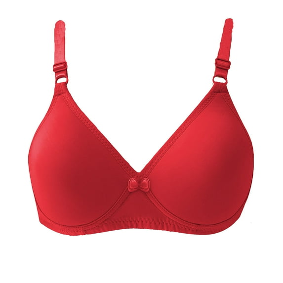 ATOYSOY Everyday Bra Wireless Nursing Seamless Breathable Push Up Underwear Workout Thin Lightweight Girls Teens Solid Color Smoothing Comfort Bra Clearance Red