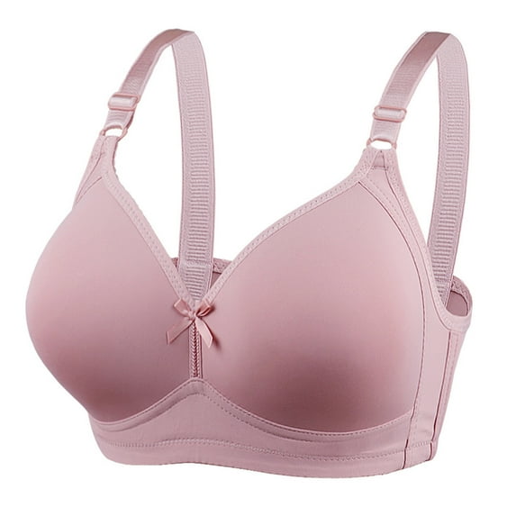 ATOYSOY Everyday Bra Wireless Nursing Support Full Coverage Bra Breathable Push Up Underwear Workout Thin Lightly Girls Teens Seamless Crop Tops Camisoles Comfy Bra Pink