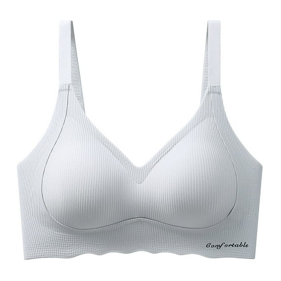 ATOYSOY Everyday Sports Bra Push Up Underwear Yoga Running Activewear Wirefree Workout Breathable Seamless Adjustable Bralette Comfy Bra Girls Teens Gray L
