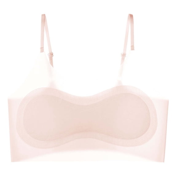 ATOYSOY Girls Training Bra Teen Girls Seamless Ice Silk Bralette Thin Adjustable Straps Breathable Wireless Underwears For Junior High Student Big Kids Girls School Daily 7-13 Years