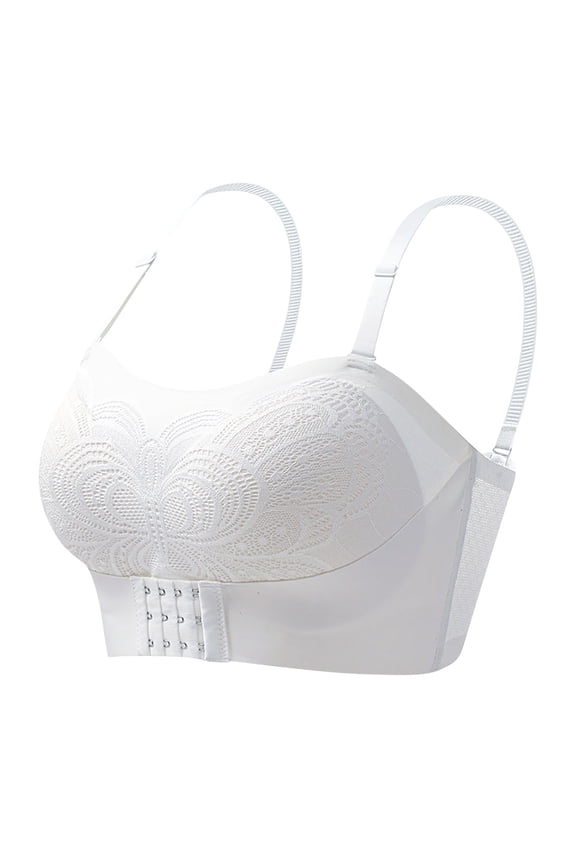 Invisible Tube Tops Bra Push Up Underwear Weddding Seamless Workout Breathable Strapless Adjustable Bralette Comfy Bra Girls Teens White L