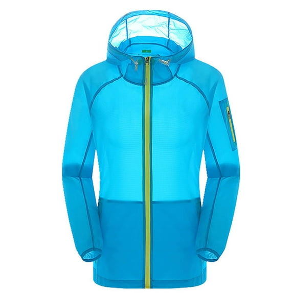 ATOYSOY Jacket for Women Light Thin Breathable Outdoor Cycling Quick Drying Comfort Jacket Hoodie Skin Clothing Jacket Blue L