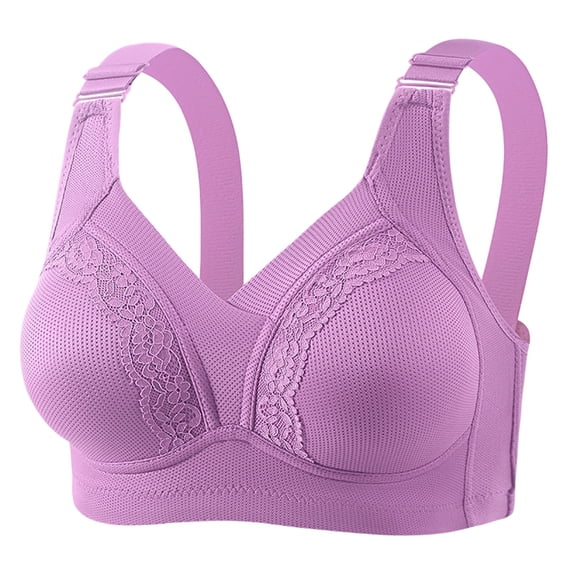 ATOYSOY Lace Push Up Bra Double Shoulder Straps Elegant Womens Fabric Daily Rest Adjustable Wide Straps Hollow Weave Classic All Season Bra for Commute Dating and Rest Wear