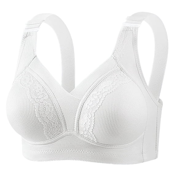 ATOYSOY Lace Push Up Bra Double Shoulder Straps Elegant Womens Fabric Daily Rest Adjustable Wide Straps Hollow Weave Classic All Season Bra for Commute Dating and Rest Wear