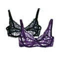 thumbnail image 1 of ATOYSOY Ladies' Embroidered Lace Underwire Bra Breathable Unlined Bra Soft Supportive Lace Lingerie for Daily Use Year-Round Intimates for Daily Multiple Color Choices, 1 of 1