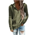 thumbnail image 1 of ATOYSOY Long Sleeve Coat Loose Hoodies Jackets for Women Solid Color Knitted Tops Cardigans Zipper Up Shackets Winter Casual Sweatshirts Trendy Workout Green XL, 1 of 5