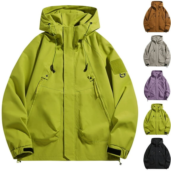 ATOYSOY Men's Hooded Lightweight Soft Jacket Casual Fashion Winter Windbreaker Fall Hiking Coat with Pocket Black L