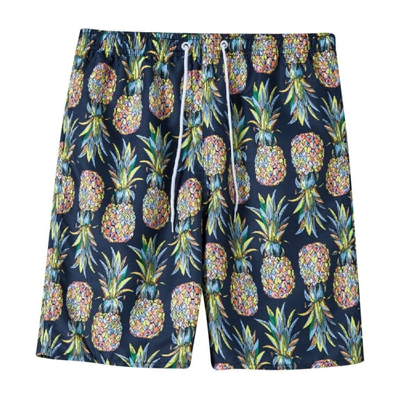 ATOYSOY Men's Swim Trunks Bathing Suits Holiday Boys Summer Beach Trendy Pants Cotton Lined Quick Dry Causal Workout Activewear Hawaiian Tropical Stripe Clearance Yellow