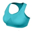thumbnail image 1 of ATOYSOY Mesh Sports Bra Everyday Bra Racerback Thin Lightly Yoga Activewear Bralette Solid Color Underwear Teens Push Up Comfort Bra Breathable Workout Wireless Blue S, 1 of 7