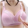 thumbnail image 1 of ATOYSOY Nursing Everyday Bra Breathable Push Up Underwear Wireless Front Closure Button Workout Girls Teens Smoothing Comfy Bra Purple, 1 of 3