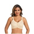 thumbnail image 1 of ATOYSOY Plus Size Bras for Women Wireless Breathable Fashion Wireless Non Padded Lace Bra Comfortable Ladies Soft Comfort Fit (Beige,46), 1 of 7
