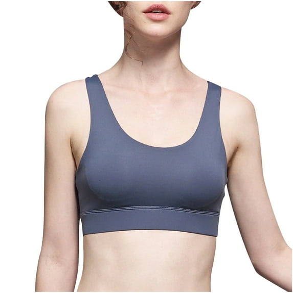 ATOYSOY Plus Size Everyday Bra Breathable Push Up Underwear Workout Sports Running Gym Yoga Girls Teens Crop Tops Camisoles Smoothing Comfort Bra Blue