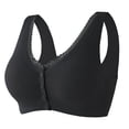 thumbnail image 1 of ATOYSOY Plus Size Everyday Bra Floral Lace Breathable Push Up Underwear Front Closure Button Workout Support Full Coverage Bra Girls Teens Smoothing Comfy Bra Black, 1 of 4