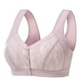 thumbnail image 1 of ATOYSOY Plus Size Everyday Bra Floral Lace Breathable Push Up Underwear Wireless Front Closure Button Workout Support Full Coverage Bra Girls Teens Comfy Bra Purple, 1 of 6