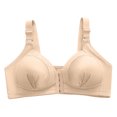 thumbnail image 1 of ATOYSOY Plus Size Everyday Bra Floral Lace Ruched Breathable Push Up Underwear Wireless Front Closure Workout Support Full Coverage Bra Girls Teens Comfy Bra Yellow, 1 of 9