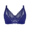 thumbnail image 1 of ATOYSOY Plus Size Everyday Bra Lace Splicing Breathable Push Up Underwear Underwired Thin Lightly Workout Support Full Coverage Bra Girls Teens Smoothing Comfy Bra Blue, 1 of 5
