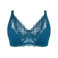 thumbnail image 1 of ATOYSOY Plus Size Everyday Bra Lace Splicing Breathable Push Up Underwear Underwired Thin Lightly Workout Support Full Coverage Bra Girls Teens Smoothing Comfy Bra Blue, 1 of 8