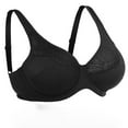 thumbnail image 1 of ATOYSOY Plus Size Everyday Bra Lace Splicing Breathable Push Up Underwear Underwired Workout Support Full Coverage Bra Girls Teens Smoothing Comfy Bra Black, 1 of 7