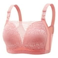 thumbnail image 1 of ATOYSOY Plus Size Everyday Bra Lace Splicing Breathable Push Up Underwear Wireless Workout Support Full Coverage Bra Girls Teens Smoothing Comfy Bra Pink, 1 of 8