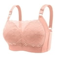 thumbnail image 1 of ATOYSOY Plus Size Everyday Bra Lace Splicing Breathable Push Up Underwear Wireless Workout Support Full Coverage Bra Girls Teens Smoothing Comfy Bra Pink, 1 of 5