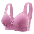 thumbnail image 1 of ATOYSOY Plus Size Everyday Bra Wirefree Breathable Push Up Underwear Solid Color Smoothing Comfort Bra Fitness Workout Support Full Coverage Bra Seamless Clearance Purple, 1 of 4