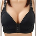 thumbnail image 1 of ATOYSOY Plus Size Everyday Bra Wireless Breathable Push Up Underwear Workout Solid Color Girls Teens Front Closure Smoothing Comfort Bra Clearance Black, 1 of 3