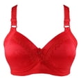 thumbnail image 1 of ATOYSOY Plus Size Everyday Bra Wireless Lightly Breathable Push Up Underwear Floral Smoothing Comfort Bra Fitness Workout Support Full Coverage Bra Seamless Clearance Red, 1 of 2