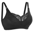thumbnail image 1 of ATOYSOY Plus Size Everyday Bra Wireless Support Full Coverage Bra Breathable Push Up Underwear Workout Lace Floral Girls Teens Crop Tops Camisoles Comfy Bra Clearance Black, 1 of 6