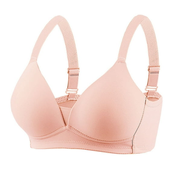 ATOYSOY Plus Size Everyday Bra Wireless Triangle Bralette Bra Breathable Push Up Underwear Workout Solid Color Girls Teens Seamless Smoothing Comfort Bra Clearance Pink