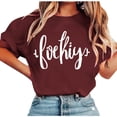 thumbnail image 1 of ATOYSOY Plus Size T Shirts for Women Short Sleeve Tops Comfy Shirts Casual Holiday Top Crew Neck Graphic Print Festive Fashion Ladies Shirts (Wine,M), 1 of 5