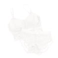 thumbnail image 1 of ATOYSOY Plus Size Underwear Sets Padded Everyday Bra Wireless Underpants Briefs Breathable Push Up Underwear Workout Thin Lightly Girls Teens Floral Lace Comfy Bra Clearance White, 1 of 3