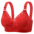 thumbnail image 1 of ATOYSOY Push Up Bras for Women Supportive Lace Bralette Comfy Everyday Bras Full Coverage Underwire Bra (Red,40), 1 of 2