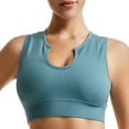 thumbnail image 1 of ATOYSOY Ribbed Crop Tank Tops Sports Bra Everyday Bra Slim Basic Yoga Activewear Bralette Underwear Teens Workout Breathable Push Up Comfort Bra Wireless Army Green L, 1 of 2